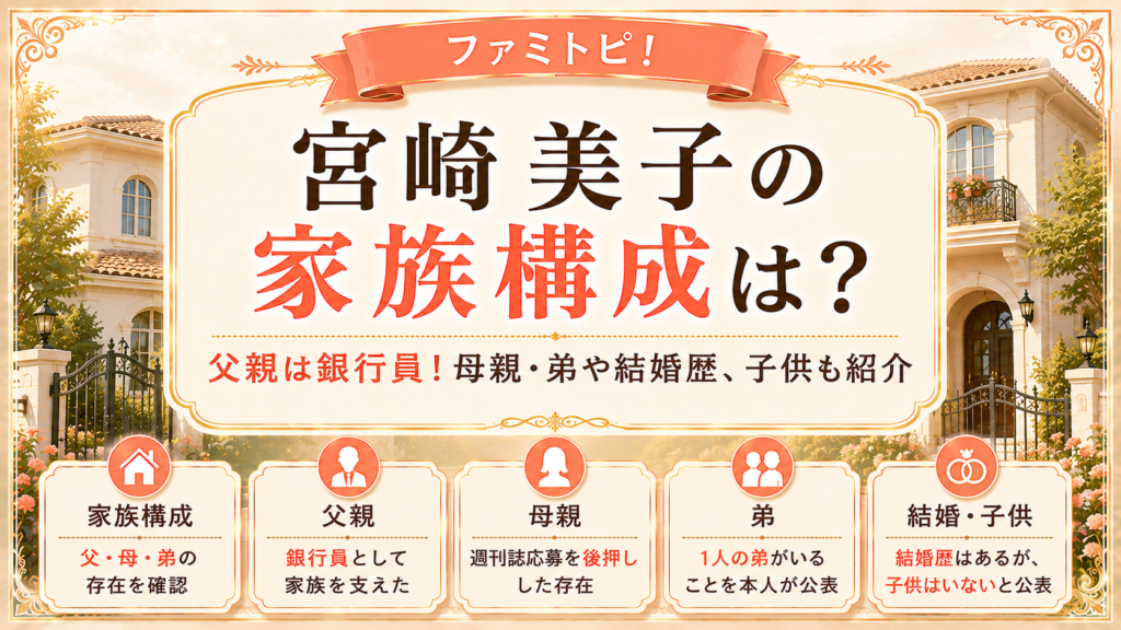 宮崎美子の家族構成は？父親は銀行員！母親・弟や結婚歴、子供も紹介の記事のアイキャッチ画像