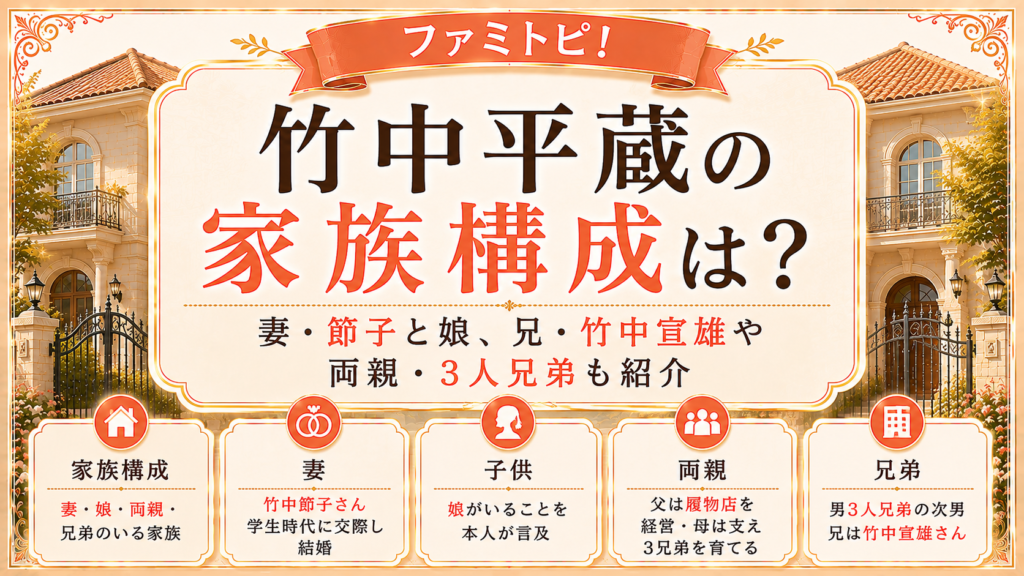 竹中平蔵の家族構成は？妻・節子と娘、兄・竹中宣雄や両親・3人兄弟も紹介の記事のアイキャッチ画像